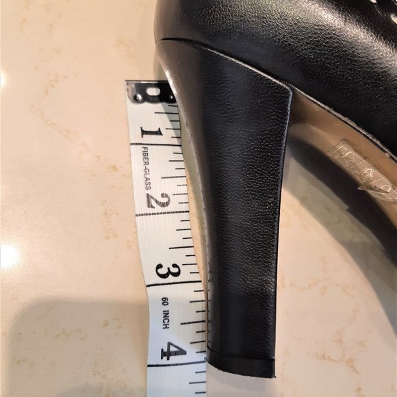 👠Via Spiga black leather open toe pumps heels - Picture 8 of 13
